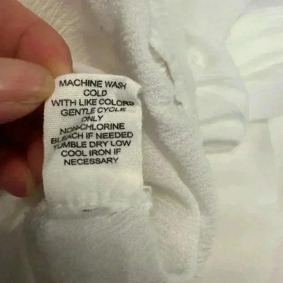 Willow Drive wide leg sheer crinkle elastic waist white pants Women’s size Large - Picture 7 of 8